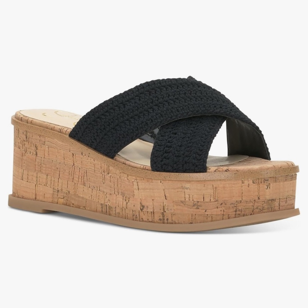Jessica Simpson Womens Ediza Crochet Platform Sandals